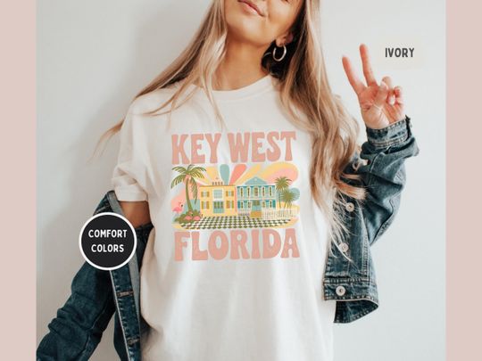 Discover Comfort Colors Key West Florida T-shirt, Key West Shirt, Key West Florida Tee, Beach Shirt, Vacation Shirt Florida Souvenir Beach Trip gift