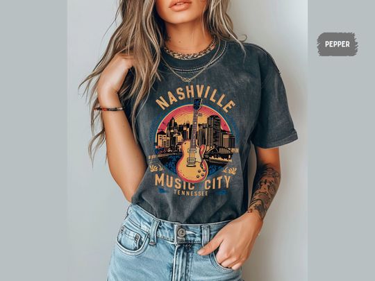 Vintage Nashville Tennessee Shirt, Country Music Shirt, Western Nashville Tshirt, Music City Shirt, Nashville Vacation Shirt