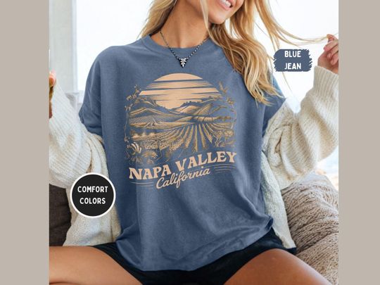 Discover Napa Valley California Comfort Colors T-Shirt, Wine Lover Gift, Vineyard Apparel, Casual Tee, Soft Cotton Shirt