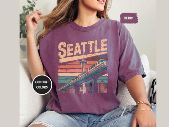 Discover Vintage Seattle Washington Comfort Colors T-shirt, Unisex Tee, Garment-Dyed Shirt, Retro Seattle WA Tee, PNW Tshirt, Pacific Northwest tee