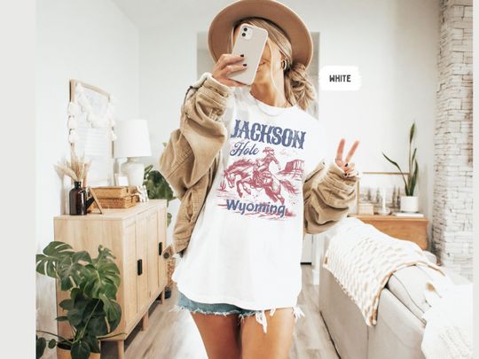 Discover Vintage Jackson Hole Comfort Colors shirt,  Wyoming Tshirt, Jackson hole wyoming t-shirt, Jackson hole Souvenir, Wyoming gift Rodeo girl tee
