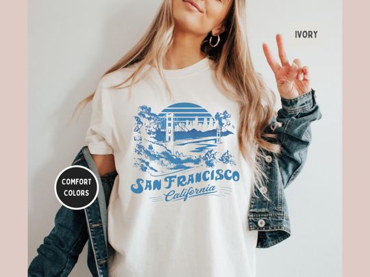 Discover San Francisco Comfort Colors Shirt, California Tshirt Vintage San Francisco Tshirt San Francisco Souvenir Golden Gate tee, Frisco T shirt