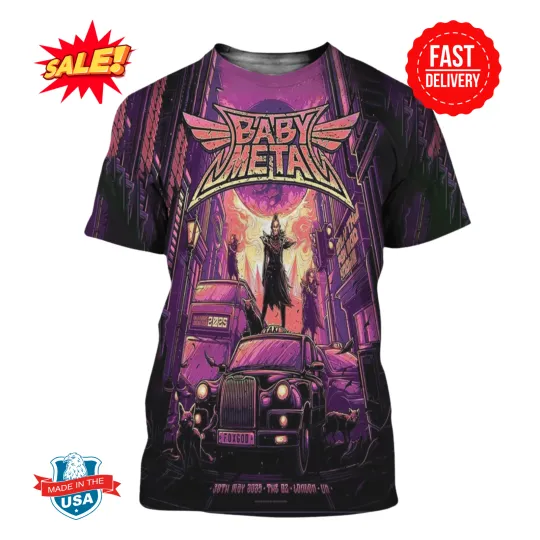 Baby Metal Event Poster At The O2 In London UK On May 30th 2025 3D Shirt