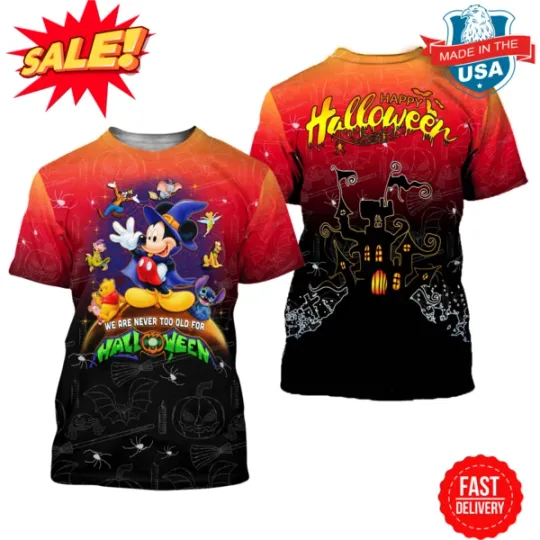 Discover Disney Halloween All Characters Shirts, Mickey And Friends Halloween Shirt