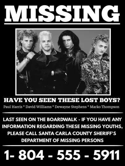 1987 The Lost Boys Movie Poster Print Kiefer Sutherland Corey Feldman Vertical Poster