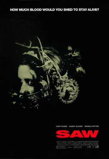 Discover 2004 Saw Movie Poster Horror Jigsaw Cary Elwes Danny Glover