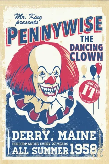 Stephen King IT Pennywise Clown Poster Vertical Print, Derry Maine, Home & Living