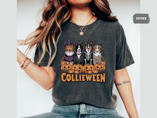 Discover Funny Halloween Rough Collie Comfort Colors Shirt Pumpkin Shirt Rough Collie Tee Rough Collie Mom Rough Collie Lover Shirt Rough Collie gift