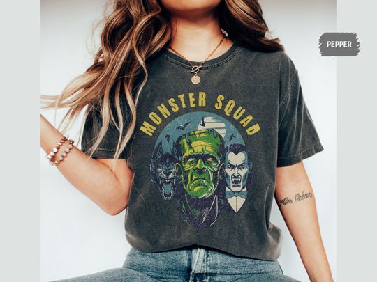 Discover Vintage Halloween Comfort Colors shirt, Retro Monster TShirt, Monster  Squad Tee Retro Fall Shirt Spooky Ghost Halloween t shirt Funny shirt