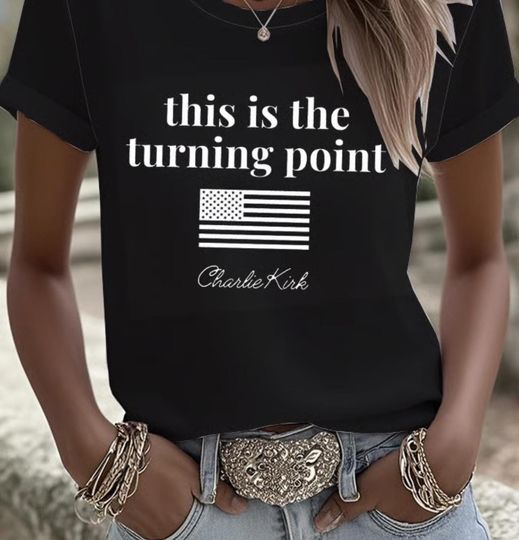 Discover Turning Point tee. Proceeds going to Charlie Kirks organization, Turning Point.