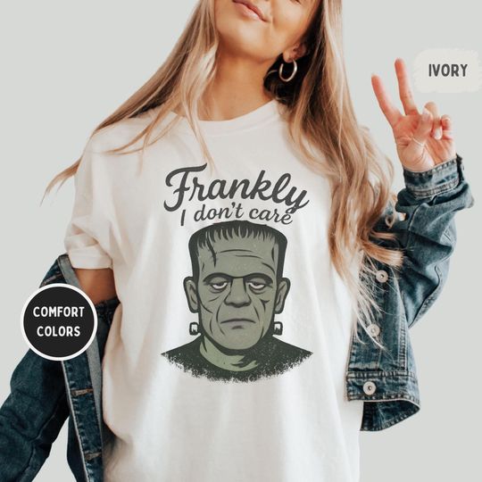 Discover Funny Frankenstein Halloween Tee - Spooky Season Graphic, Comfort Colors 1717 Unisex T-Shirt, Fall shirt