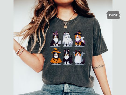 Discover Rough Collie Shirt Halloween Comfort Colors Shirt Pumpkin Shirt Funny Rough Collie Tee Rough Collie Mom Rough Collie Lover Shirt Collie gift