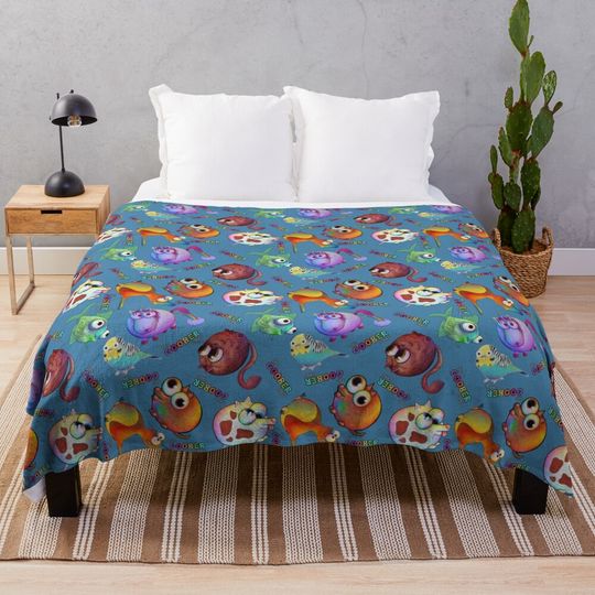 Discover Cozy The Goober Gang Blue Plush Throw Blanket