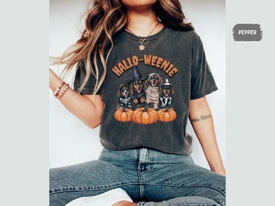 Funny Dachshund Weiner Halloween Shirt, Pumpkin Shirt, Dachshund Tee, Dachshund Mom Lover Shirt, Dachshund owner gift
