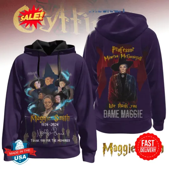 Discover Maggie Smith 1934-2024 Professor Minerva McGonagall Thank You Hoodie