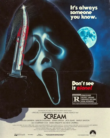 2022 Scream Movie Poster Print Sidney Prescott Dewey Woodsboro Vertical Poster