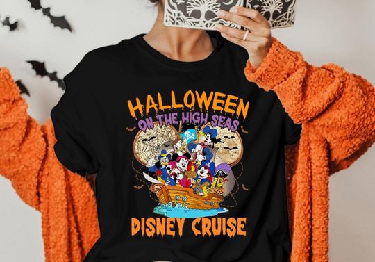 Halloween On The High Seas Shirt, Disney Cruise Shirt, Disney Halloween Shirt, Mickey & Friends Halloween Shirt, Spooky Season Cruise Shirt