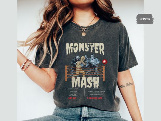 Vintage Halloween Shirt, Retro Monster TShirt, Monster Mash Tee, Retro Fall Shirt, Spooky Ghost Halloween Shirt