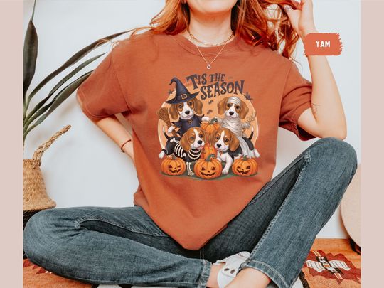 Discover Funny Beagle Halloween Shirt, Pumpkin Shirt, Spooky Beagle Tee, Beagle Mom, Beagle Lover Shirt, Beagle owner gift