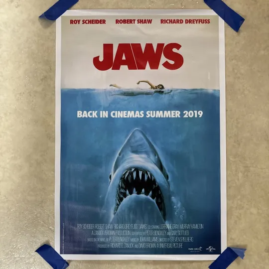 Discover Jaws Back In Cinemas 2019 Classic Movie Poster Canvas Wall Art