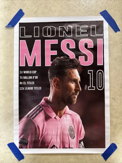 Discover Lionel Messi Miami Soccer Poster Vertical Matte Wall Art