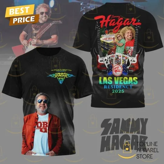Discover Sammy Hagar Las Vegas Residency 2025 3D T-Shirt
