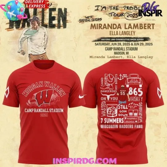 Wisconsin Badge X Wallen Western Tour 2025 3D T-Shirt