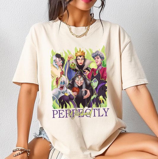 Discover Perfectly Wicked Villains Halloween Shirt, Villains Characters t-shirt, Disney Evil Queens Tee, Evil Friends Matching Tee, Villains Club