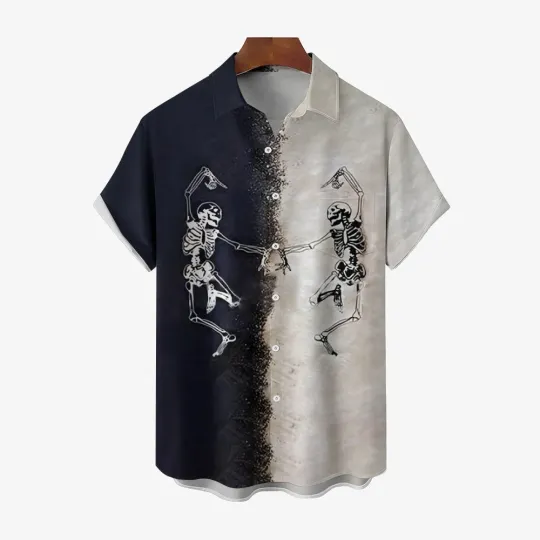 Discover Mens Halloween Horror Print Short Sleeve Shirt 2410000921