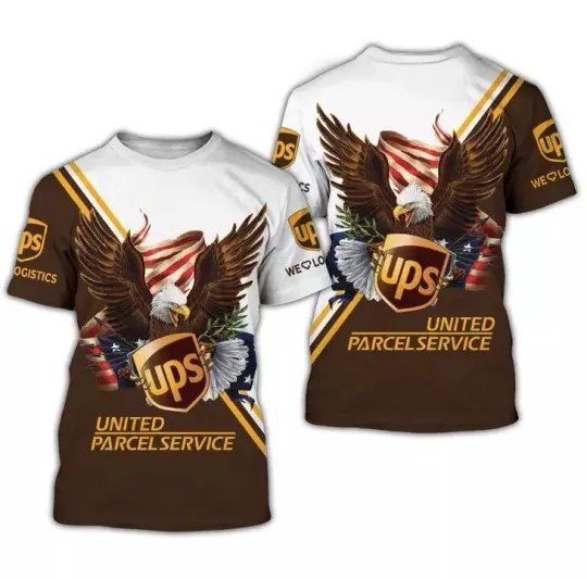 Discover United Parcel Service Brown White T-Shirt 3D