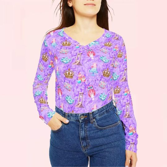 Let Them Eat Cake Womens Long Sleeve Vneck Shirt