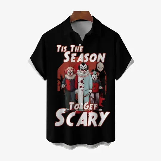 Discover Halloween Horror Casual Large Size Short Sleeve Shirt 2408000249