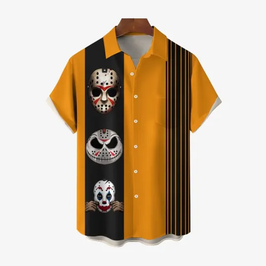 Discover Halloween Anime Print Short Sleeve Shirt 2411013492