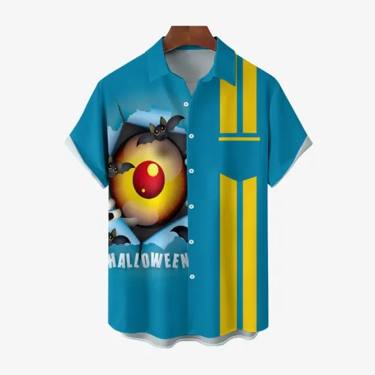 Discover Halloween Eyes Casual Short Sleeve Shirt 2409006174