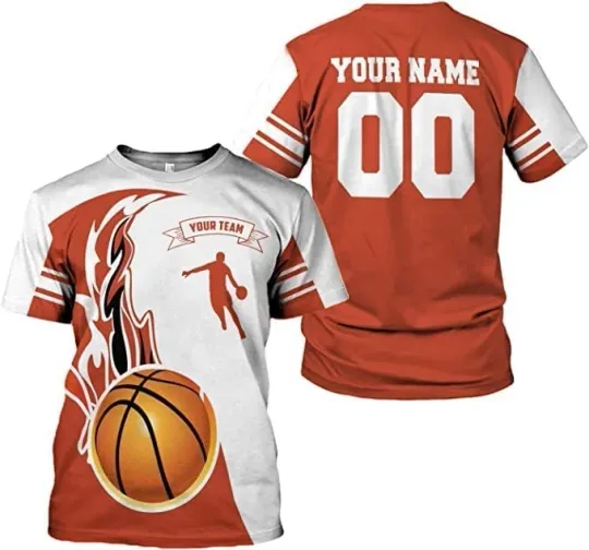Personalized Team Name Number Basketball 3D T-Shirt For Basketball Team