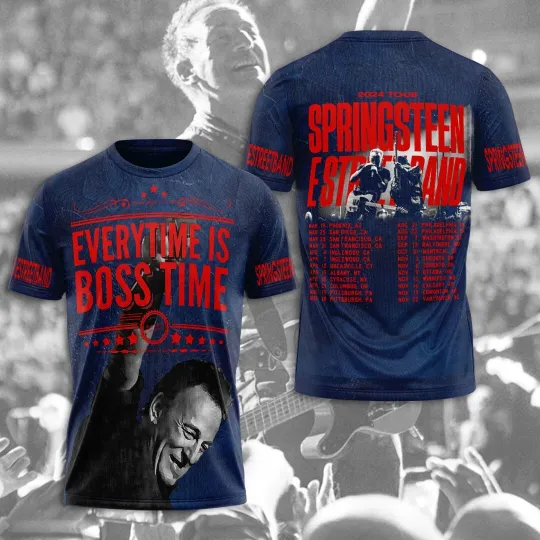 Bruce Springsteen Everytime Is Boss Time E Street Band World Tour 2024 T-Shirt