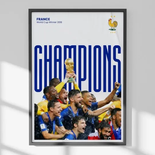 France World Cup Champions Poster Les Bleus Football Victory Vertical Poster