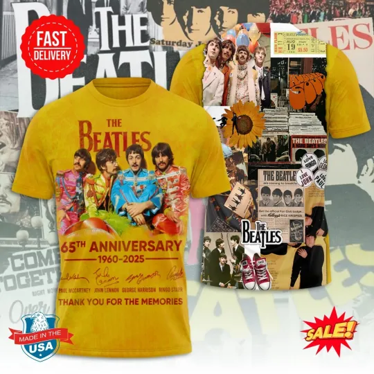 The Beatles 65 Anniversary 1960-2025 3D Shirt