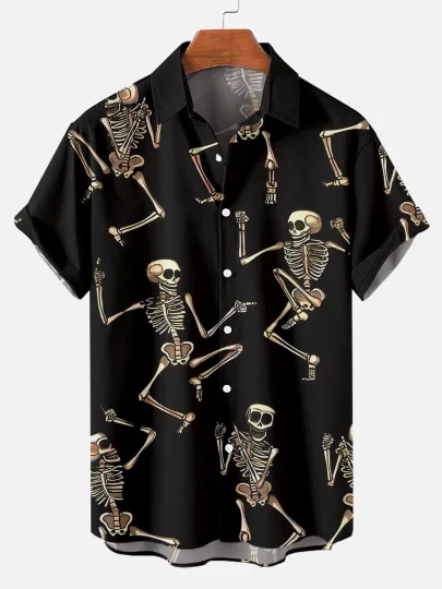 Halloween Dancing Skeleton Hawaiian Shirt