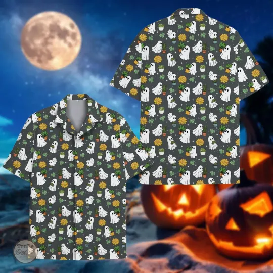 Ghost Plant Hawaiian Shirt for Halloween Party