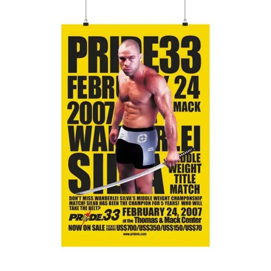 Pride FC 2007 Wanderlei Silva Kill Bill Vintage Poster Wall Decor