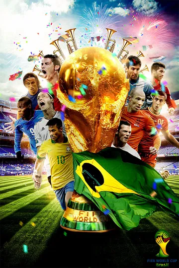 Discover 2014 World Cup Soccer Brasil Wall Art Poster Vertical