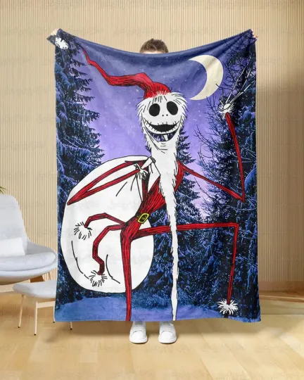 Discover Disney Jack Skellington Nightmare Santa Halloween Fleece Blanket