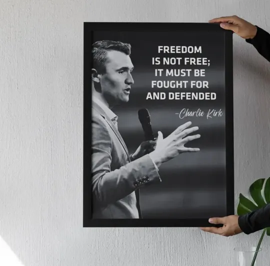 Discover Charlie Kirk Freedom Quote Poster Vertical Premium Matte