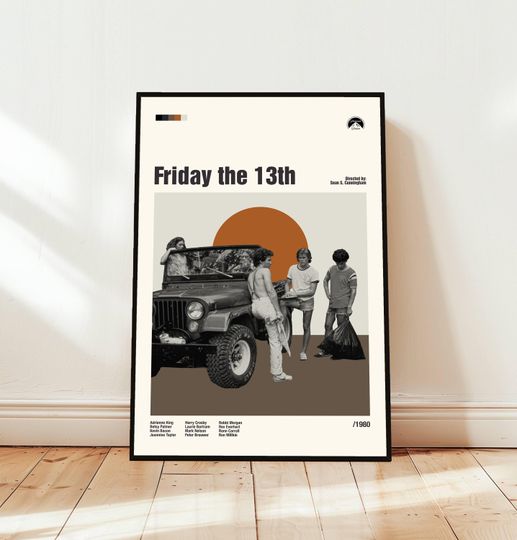 Discover Friday the 13th Poster / Film Poster / Midcentury Modern Art / Minimalist Art / Vintage Print /  Retro Modern Poster / Gift for him