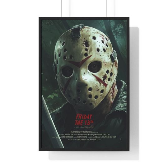 Discover Friday the 13th Movie Poster, Jason Voorhees Poster, Horror Movies Posters, Teen Slasher Movies Printable Wall Art