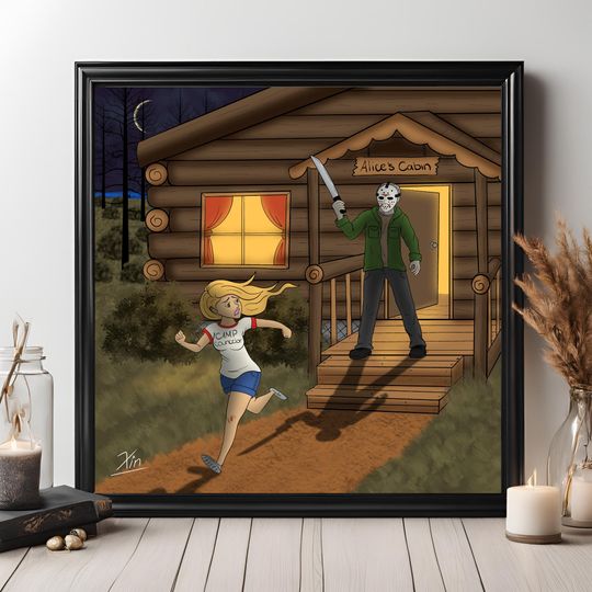 Discover Friday the 13th Art Print | Jason Voorhees Wall Decor | Horror Movie Poster