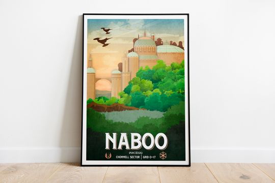 Discover Star Wars Naboo Poster: Retro Travel Print Sci-Fi Wall Art