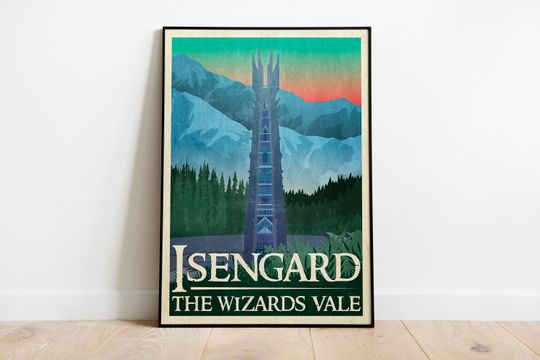 Discover Lord of the Rings Retro Travel Poster: Isengard Retro Ad Fantasy Wall Art