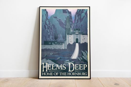 Discover Lord of the Rings Retro Travel Poster: Helms Deep Retro Ad Fantasy Wall Art